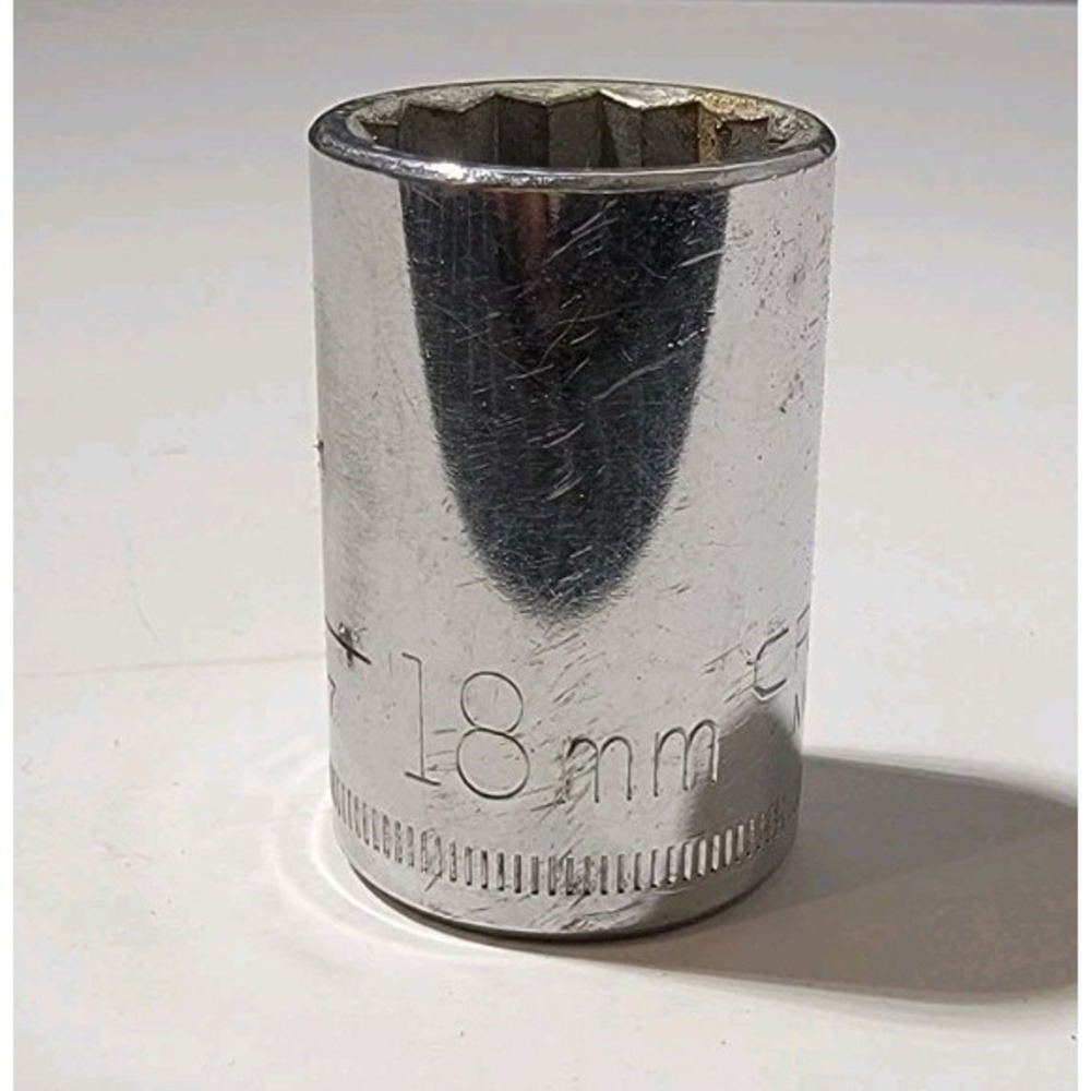 Vintage Craftsman 18mm Socket 1/2" Drive 12 Pt Shallow Socket -G- #44267 USA